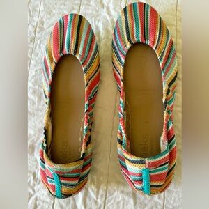 Tieks Sunset Stripe Vegan Ballet Flats Size 8 *fits size 7*